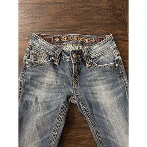 Rock Revival Jeans Womens Size 26 Debbie Straight Embroidered Flap Pockets Y2K